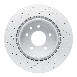 Jaguar XKR Brake Rotor (1) - Rear - R1 Concepts - GeoSPEC Coated Rotor - Drilled - `00-`06